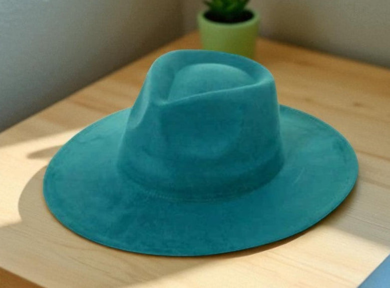 Peacock Blue Wide Brim Hat