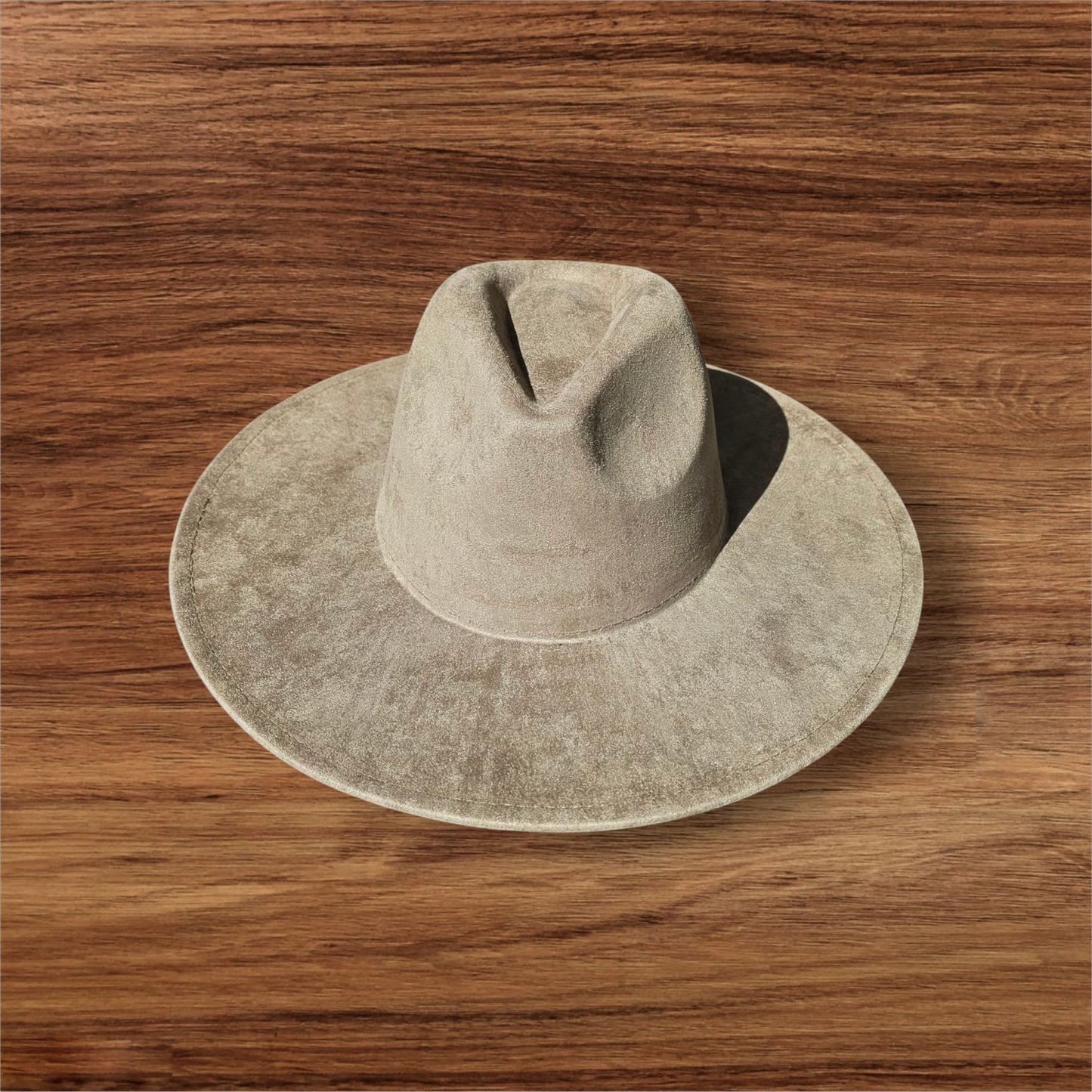Olive Suede Wide Brim Hat