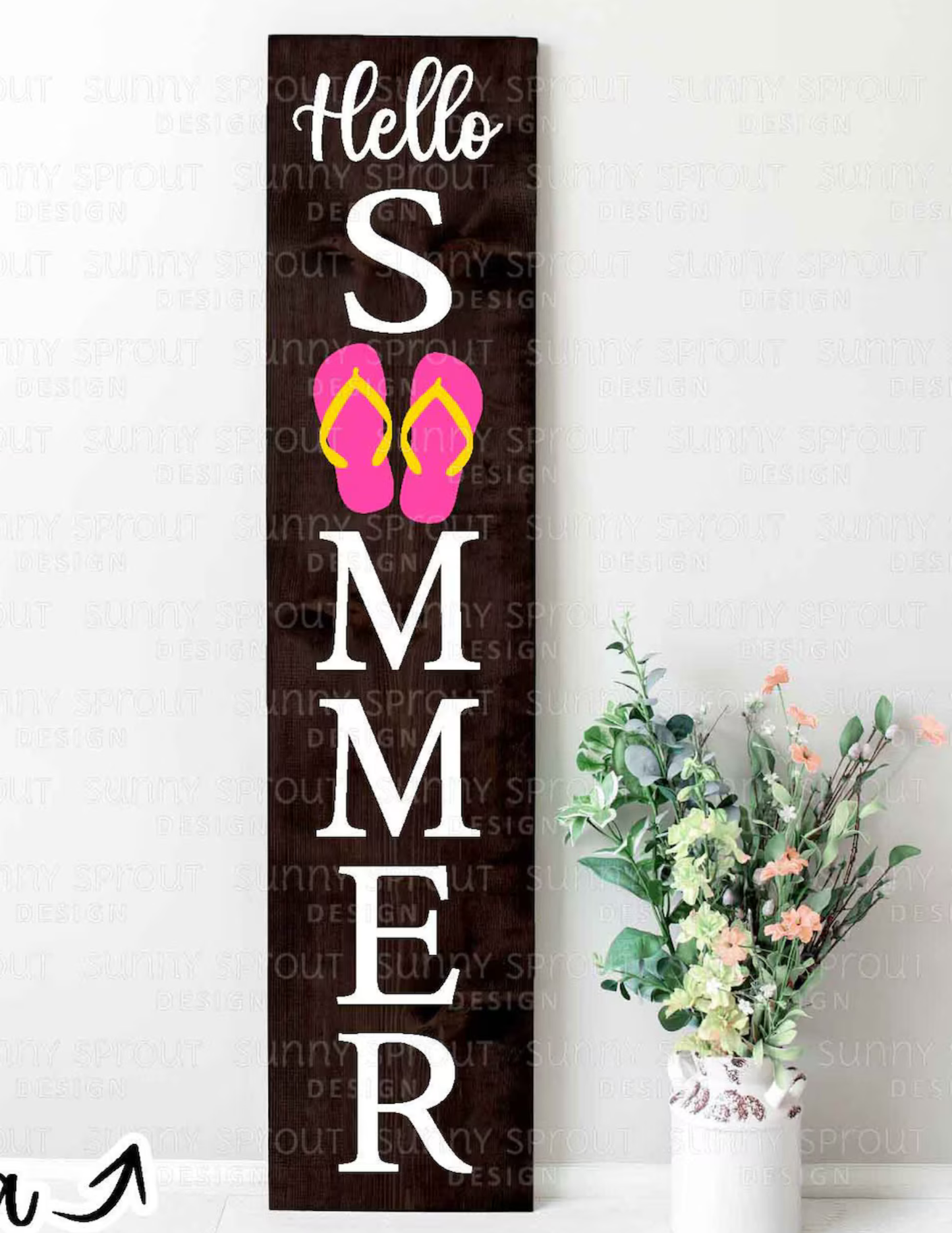 Hello Summer Flipflops Porch Sign