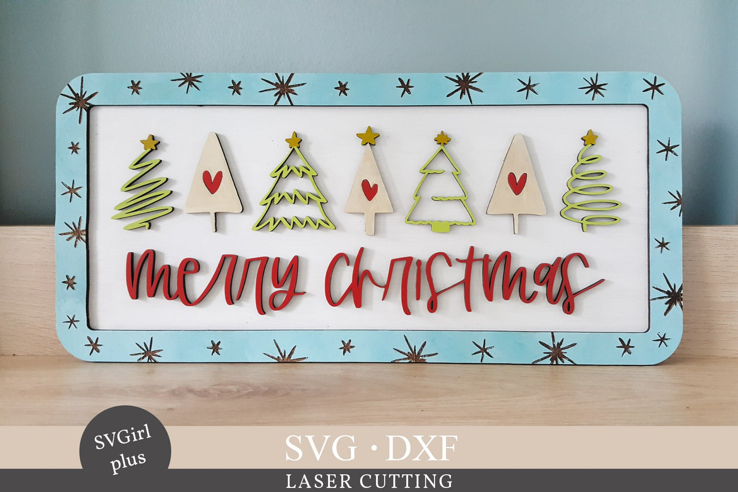 Letrero de árboles de Navidad