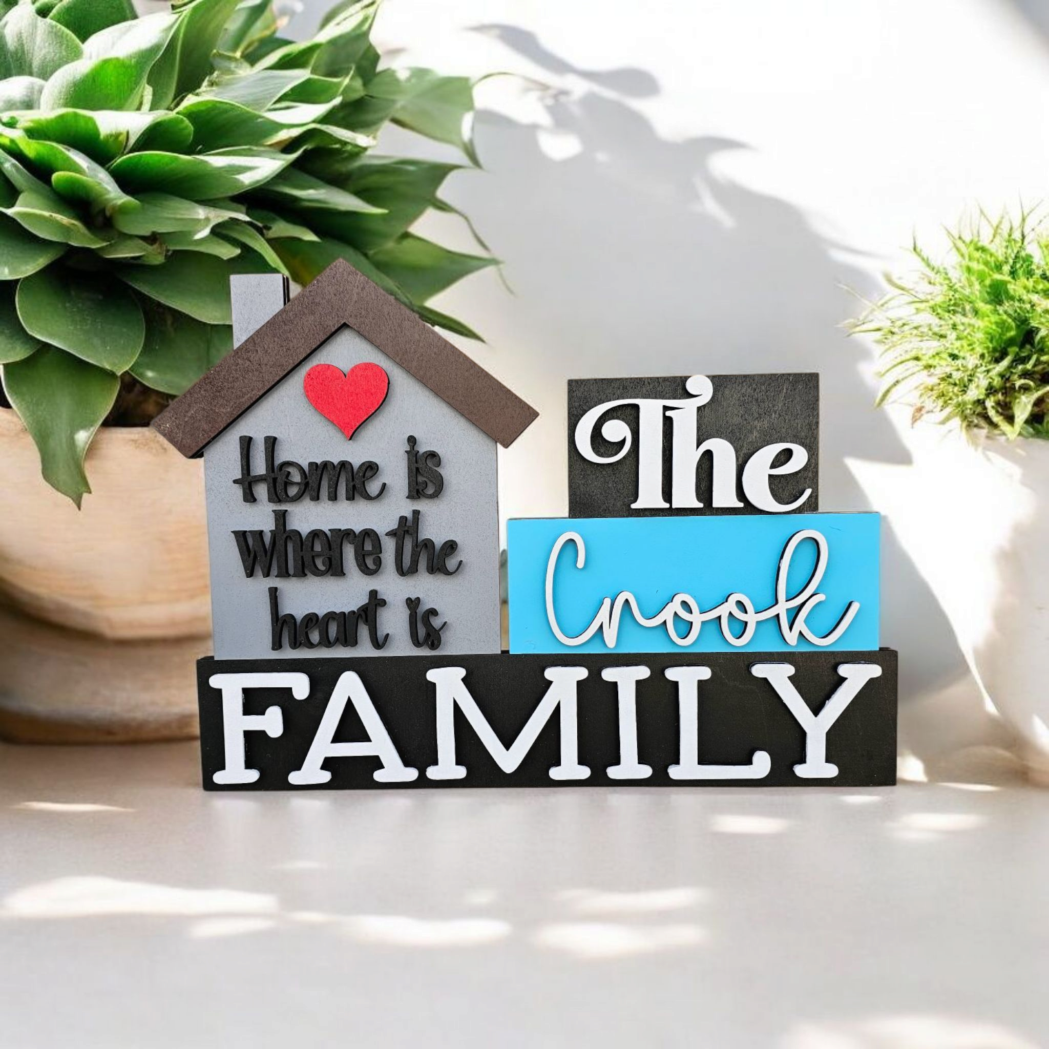Block In House Sign Family House Block Sign – Crown and Crook