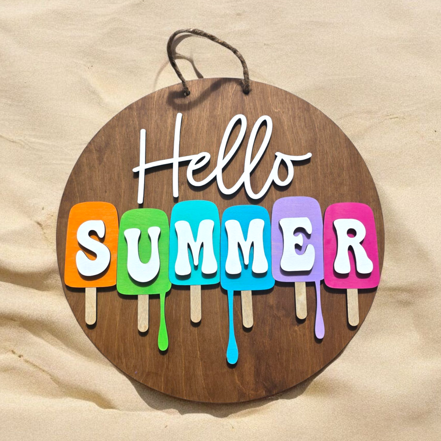 Hello Summer Popsicles Round
