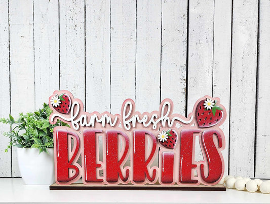 Farm Fresh Berries Standing Sign