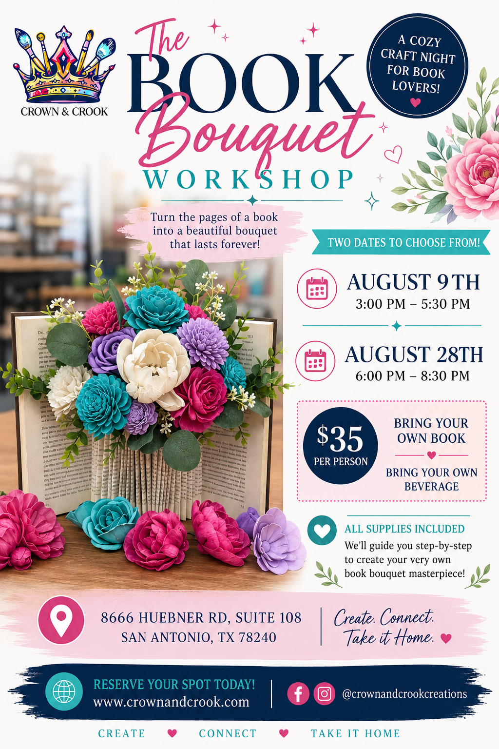 The Book Bouquet Workshop Aug 9