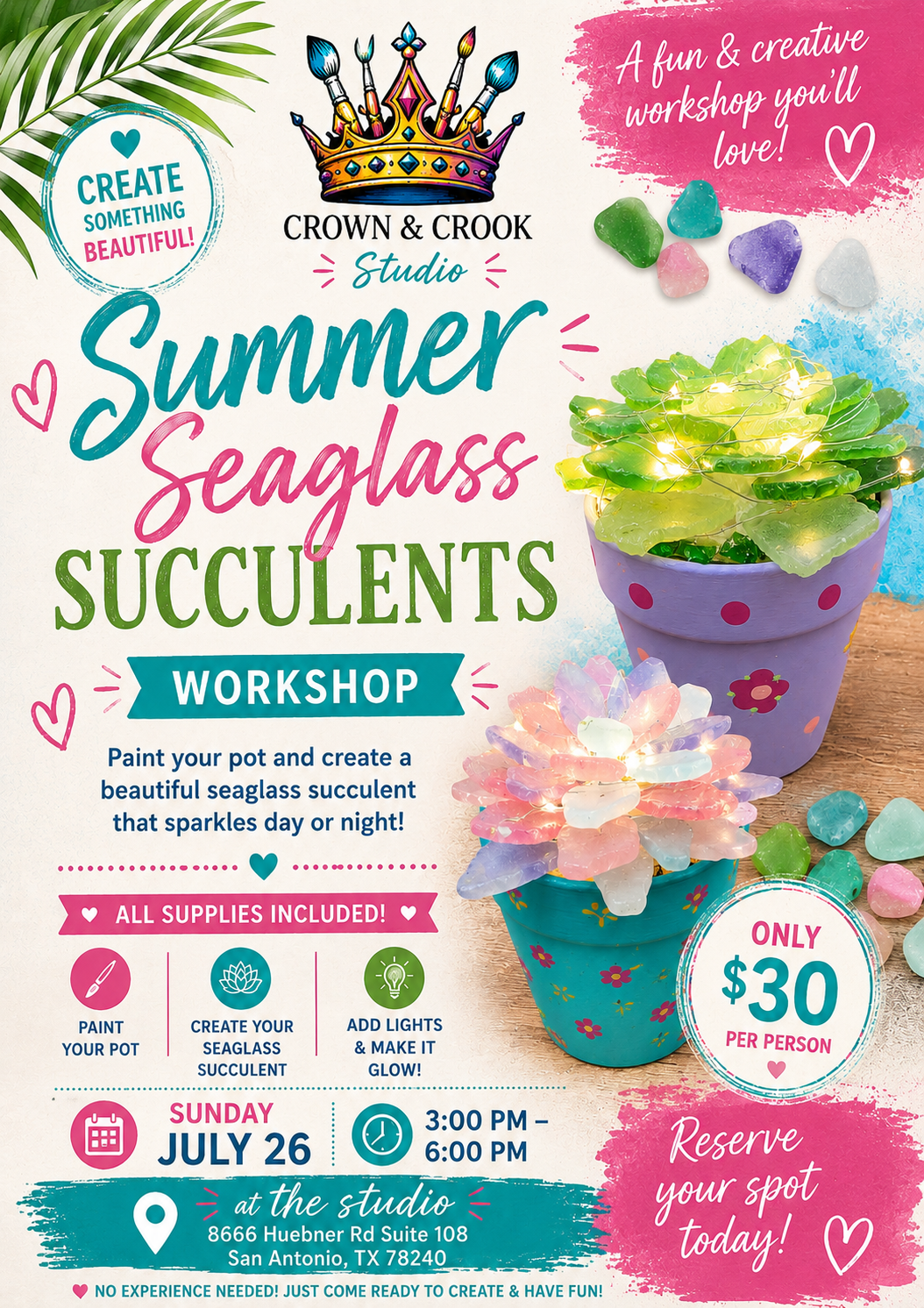 Summer Seaglass Succulents