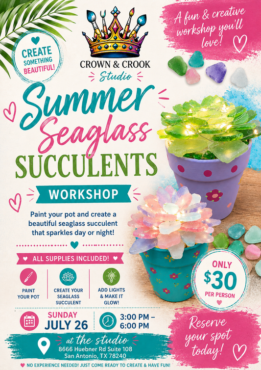 Summer Seaglass Succulents
