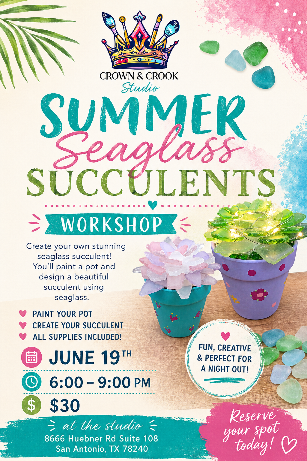 Summer Seaglass Succulents