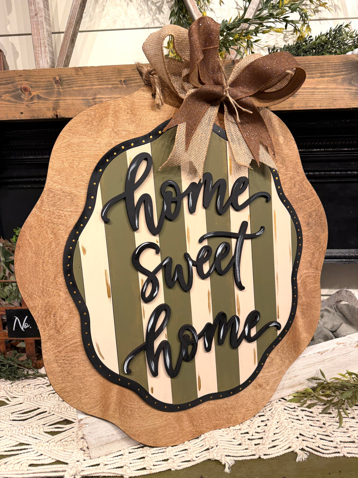 Home Sweet Home Striped Door Hanger Sign CC017