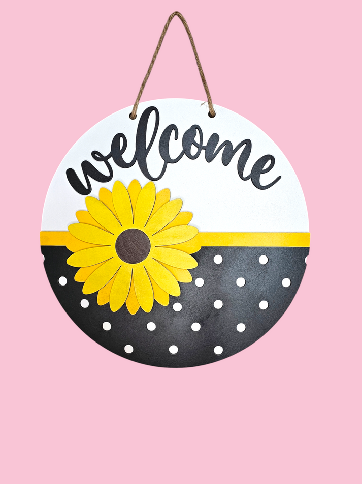 Welcome Sunflower Round – Crown and Crook