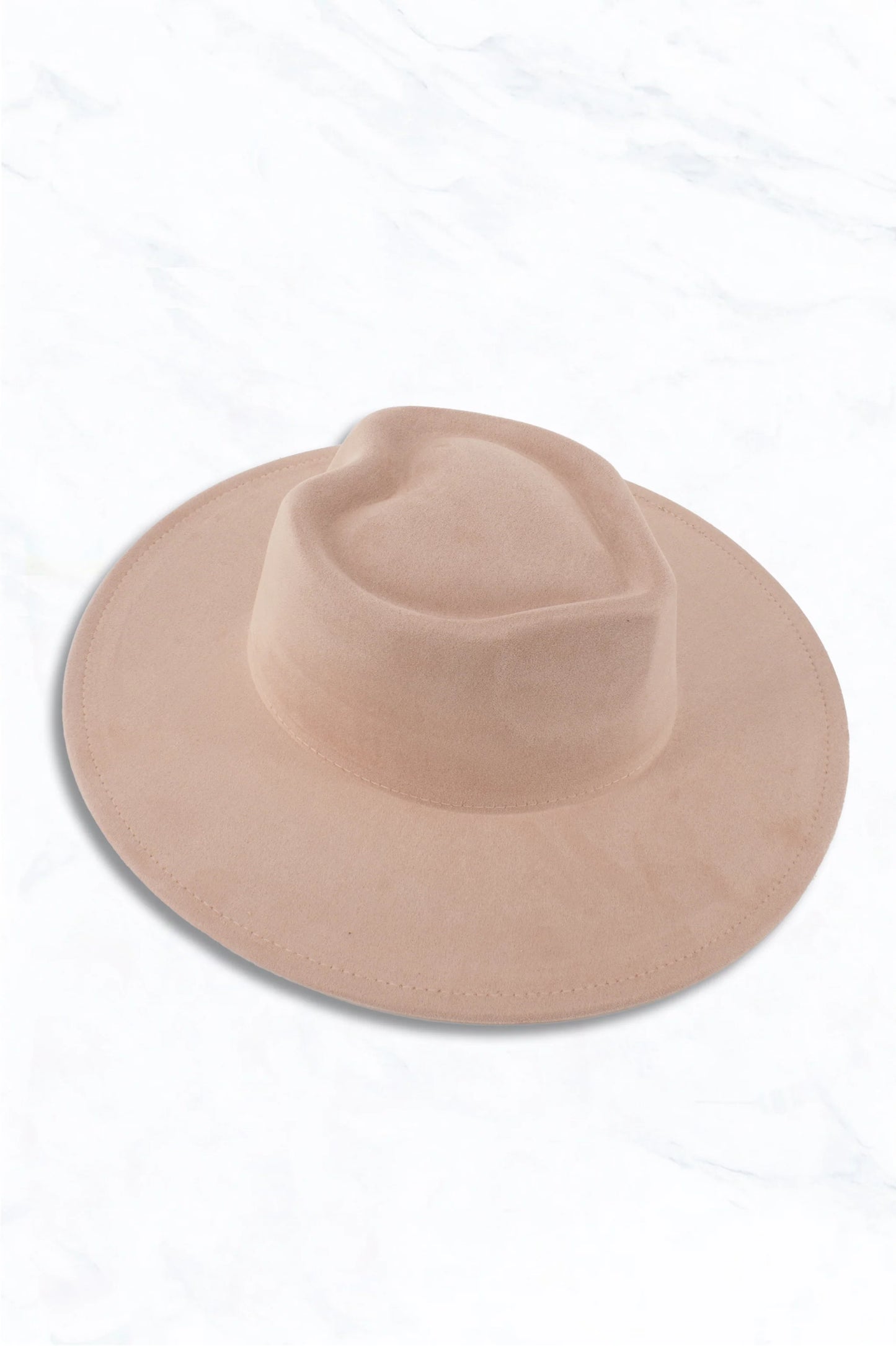 Pink Wide Brim Hat with Heart Pinched Crown