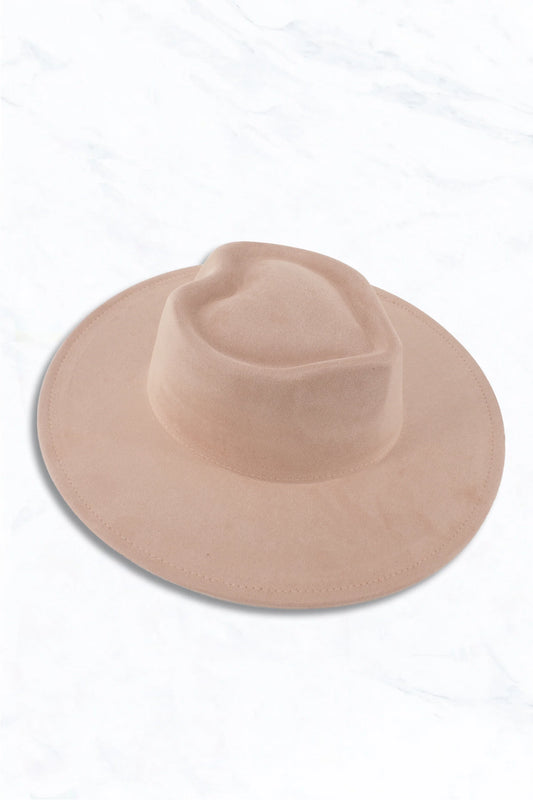 Pink Wide Brim Hat with Heart Pinched Crown