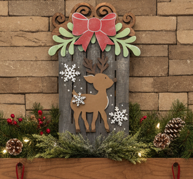 Trineo de renos navideño