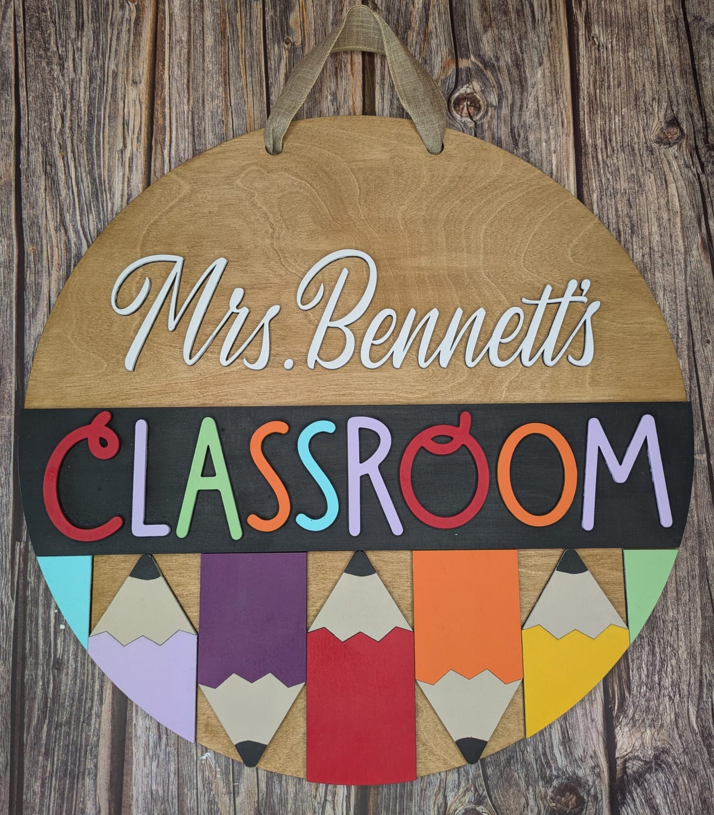 Personalized Classroom Round Sign